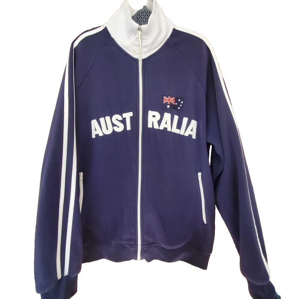 Vintage Australia Full Zip Jacket Mr. Kangaroo Stand Up Collar Men's Sz 2XL